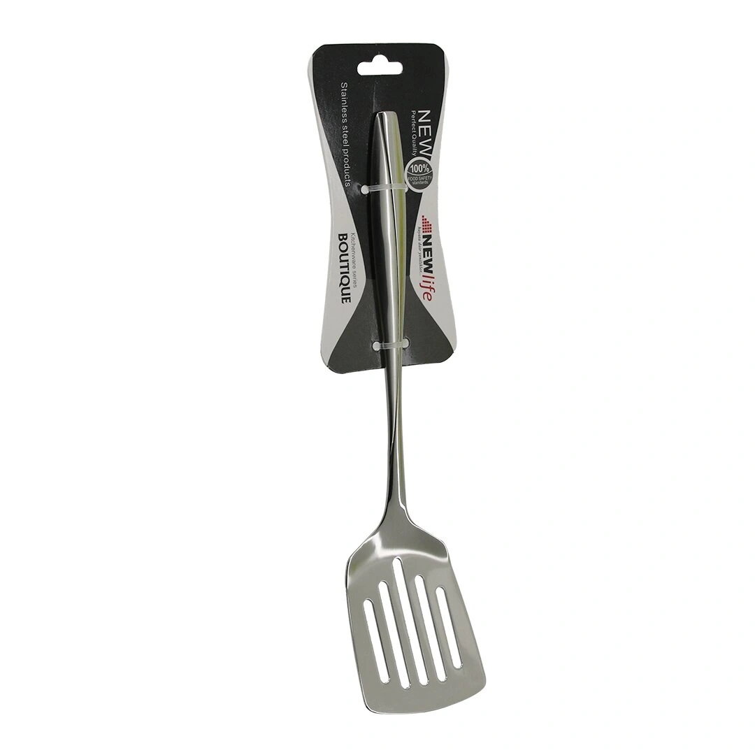 NEWLİFE BOUTIQUE CLKN-2324 ( ÇELİK METAL ) ( DELİKLİ SERVİS SPATULASI ) ( 26CM )*12X12