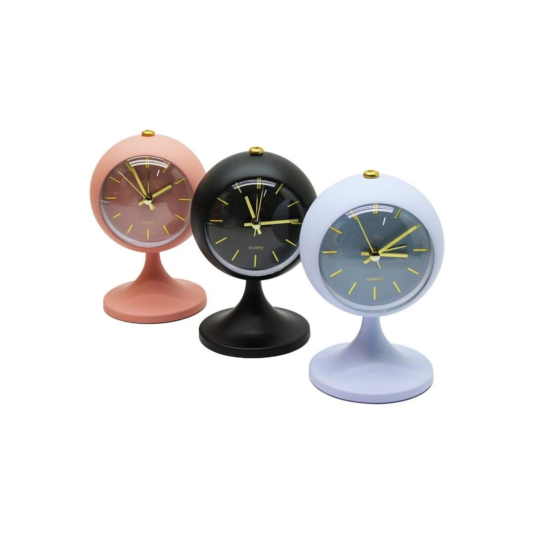 NEWLİFE CLKN-2101 ( LÜX) (YUVARLAK & PLASTİK AYAKLI) MASA ÇALAR SAAT (RENKLİ KASA) (GOLD= ÇUBUK RAKAM-AKREP-YLKVN)*60