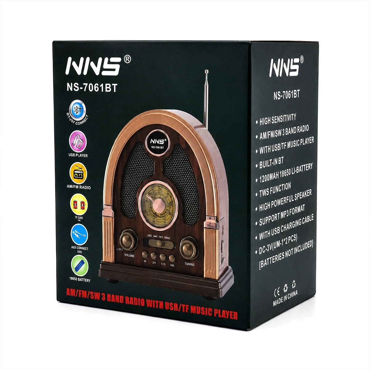 NNS NS-7061BT PLATOON PL-4711 ( USB ŞARJLI & NOSTALJİ ) ( BLUETOOTH ) ( İBRELİ ) FM RADYO ( MP3 USB & TF PLAYER ) SPEAKER*30