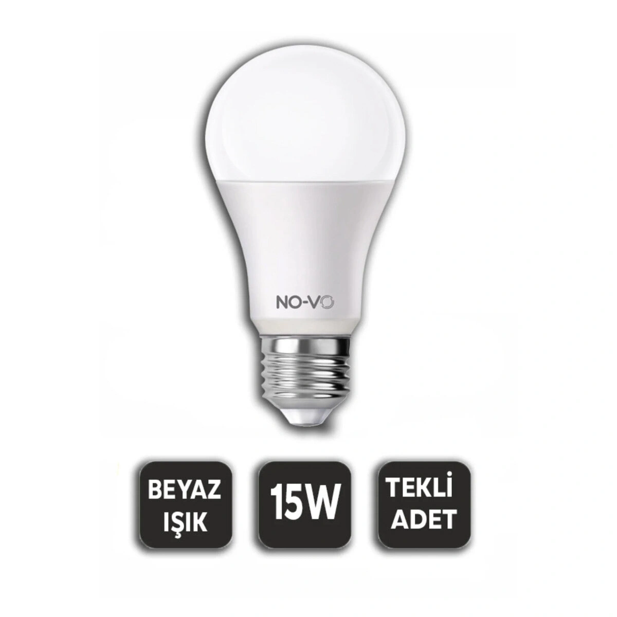 NO-VO ( 15W ) ( BEYAZ ) LED AMPUL (1200LM ) ( 6500K ) (15.000 SAAT ÖMÜR)*10X20