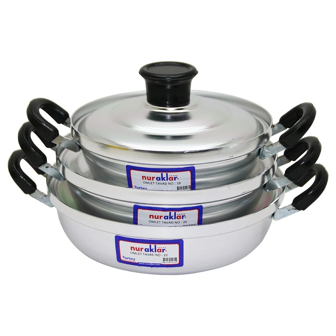 NURAKLAR ( 3LÜ ) ALÜMİNYUM OMLET SET ( NO-18-20-22 )*24