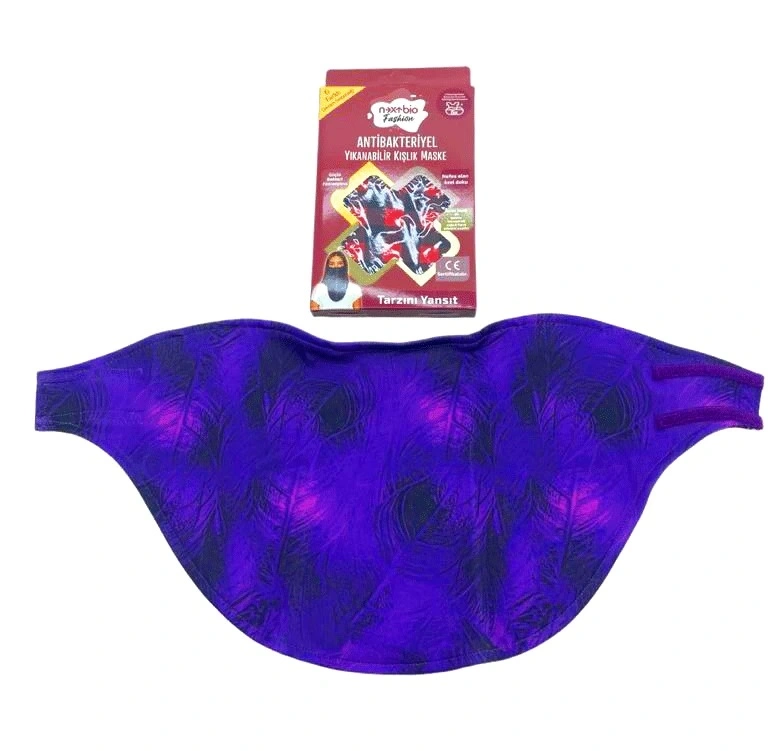NX BİO FASHİON ATS-1007 ANTİBAKTERİYEL YIKANABİLİR KIŞLIK MASKE RENKLİ DESENLİ KUMAŞ*12X22