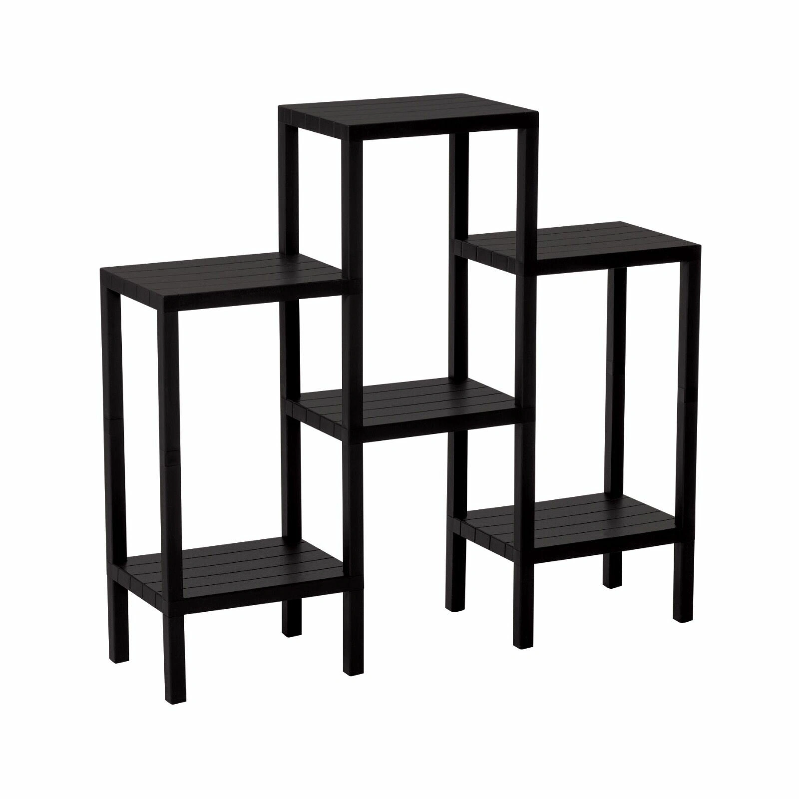OMBEG OM-0150-1108-0008 ( 6 ( DÜZ ) RAFLI & SİYAH ) MODÜLER ÜNİTE PLASTİK*4