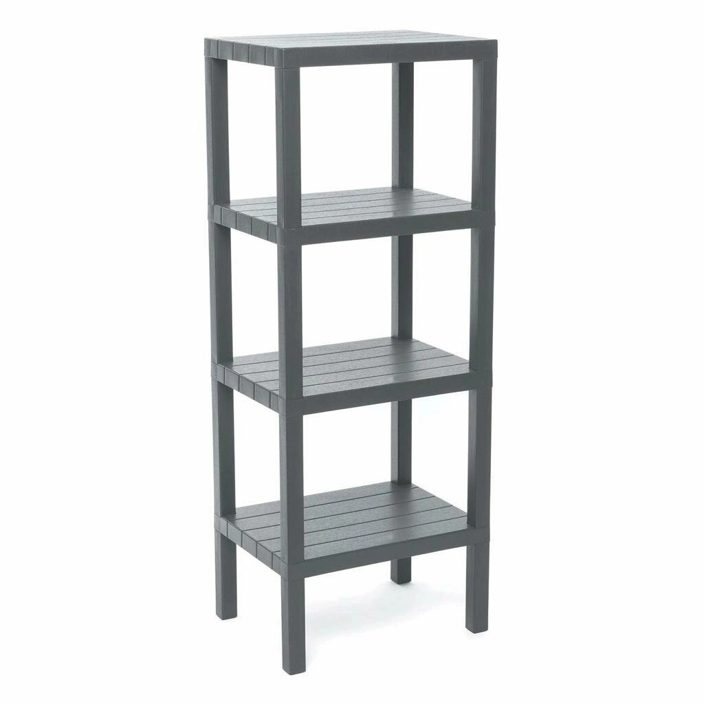 OMBEG OM-0220-2115-0114 ( 4 ( DÜZ ) RAFLI & GRİ ) MODÜLER ÜNİTE PLASTİK*6