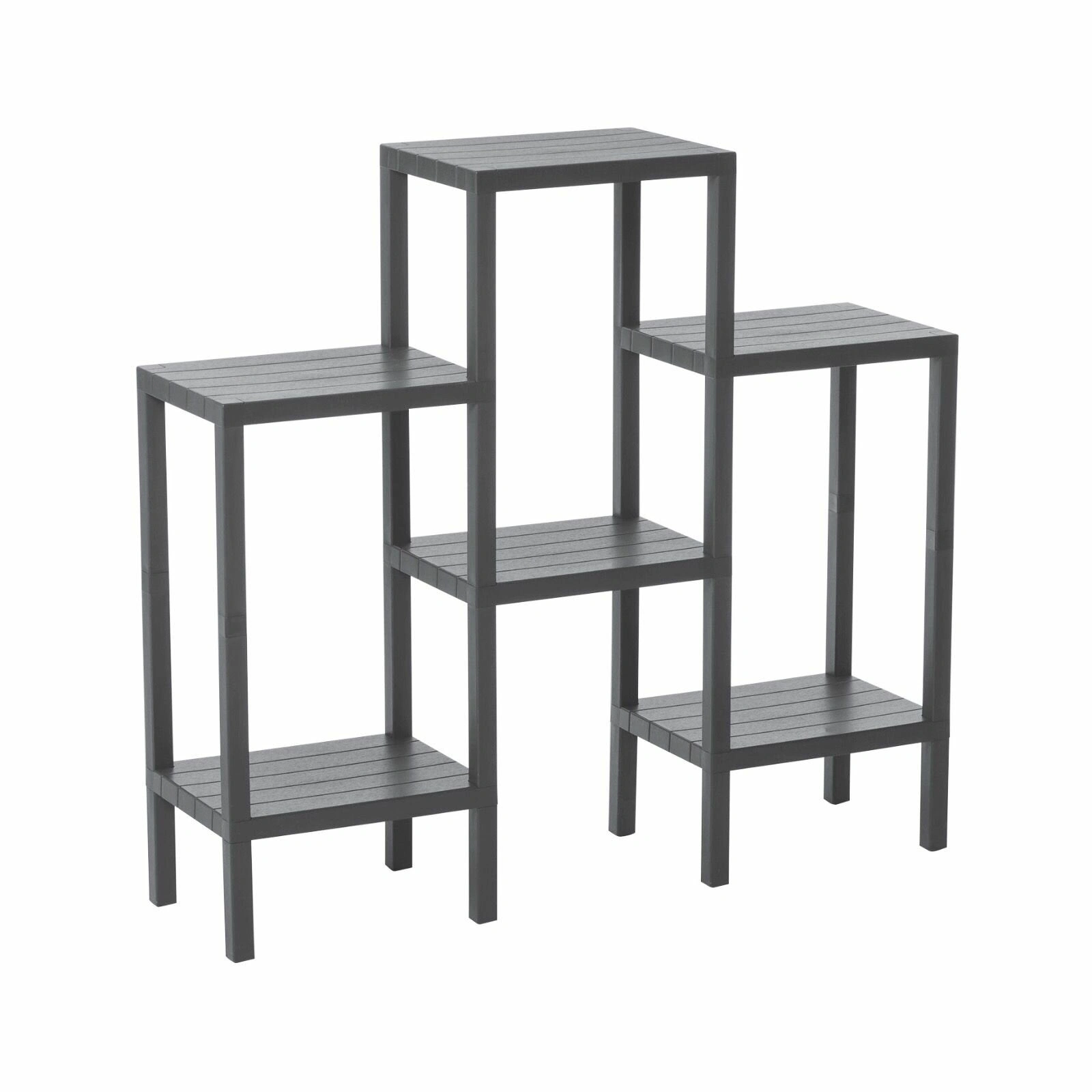 OMBEG OM-1108-0150-0015 ( 6 ( DÜZ ) RAFLI & GRİ ) MODÜLER ÜNİTE PLASTİK*4