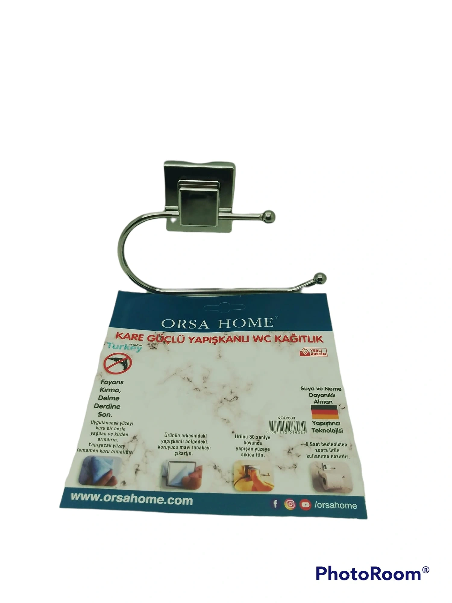 ORSA-603 KARE YAPIŞKANLI WC KAĞITLIK ASKI*16X5