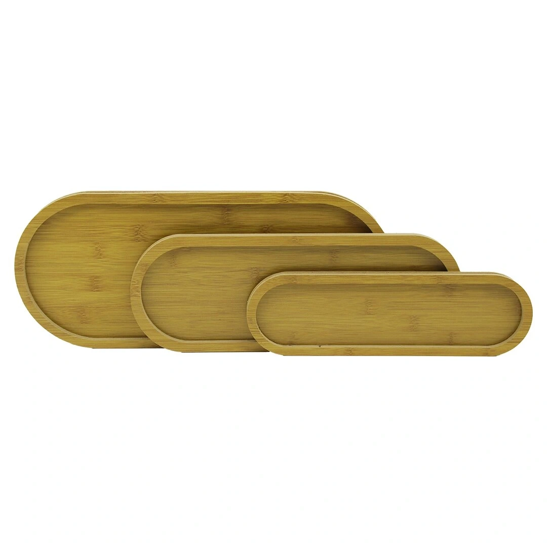 PABLITO HOME PBT-317 ( DİKDÖRTGEN ) ( OVAL KENAR ) ( 3 BOY ) ( AHŞAP MDF ) SUNUM TEPSİ SETİ ( 10 X 33.3 - 14.5 X 39 - 19 X 45CM )*24
