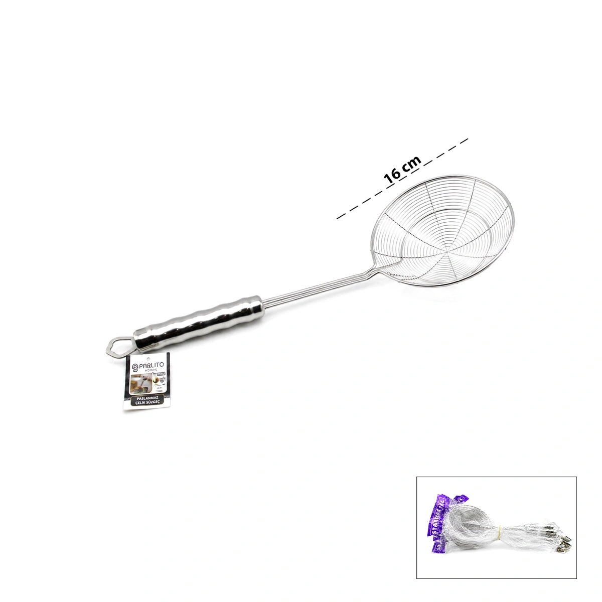 PABLITO HOME PBT-952 ( 16CM ) ( SAPLI ) METAL KEVGİR*10X15
