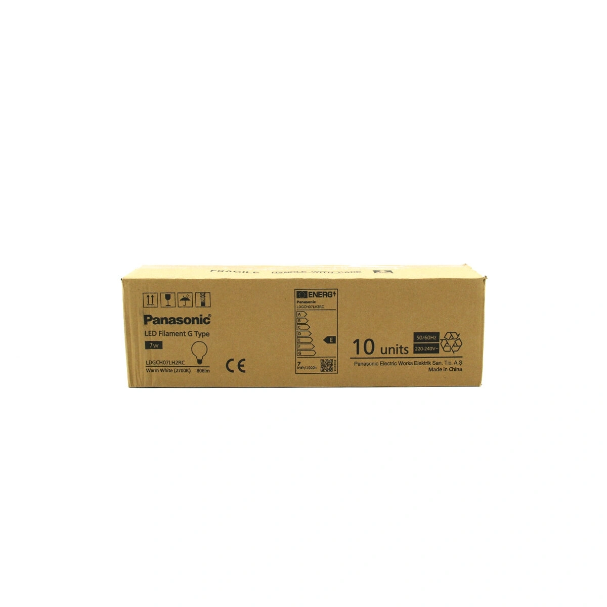 PANASONİC (LDGCH-07-LH-2RC) (G95) (138X95MM) (7W=60W) (E27) (WARM WHİTE & SARI IŞIK) (LED FİLAMENT & RUSTİK AMPUL) LAMBA (806LM)(2700K)(15.000H)*10=K