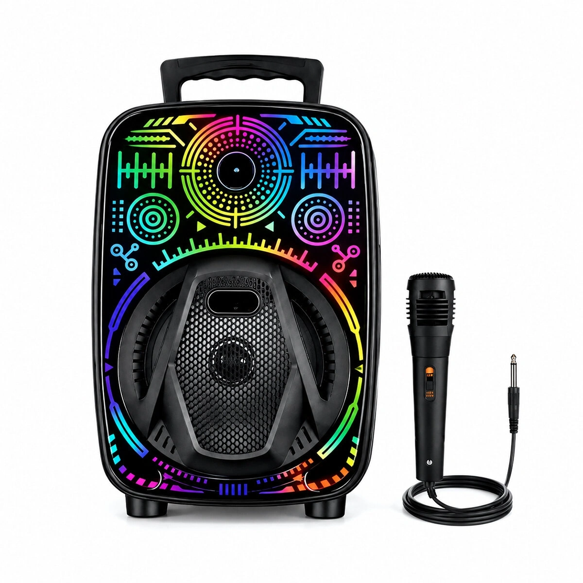 PLATOON PL-4660 CH-880 KARAOKE ( MİKROFONLU ) SPEAKER HOPARLÖR (BT & SD & USB SARJLI) ( RGB IŞIKLI) ( DC 5V & AUX ) ( 8 INCH )*8