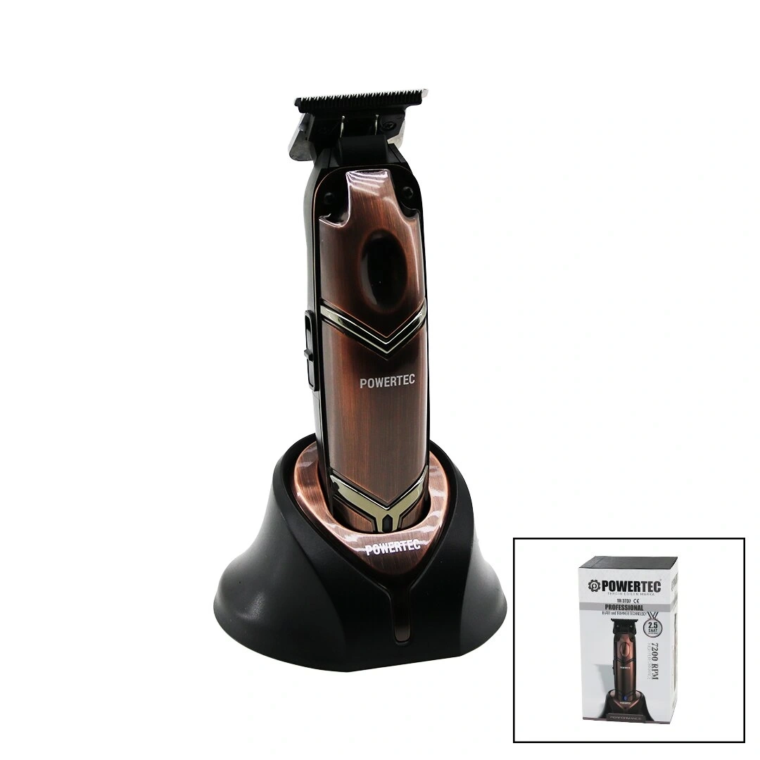 POWERTEC TR-3737 PROFESSIONAL SAÇ SAKAL & ENSE ÇİZİM TRAŞ MAKİNESİ (STANDLI) (ŞARJLI=2.5 SAAT) (1500mAh& 7200RPM)*20