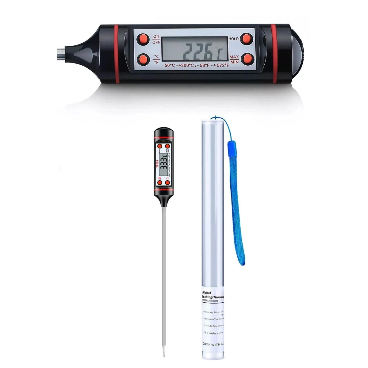 PSF-YENİİ DİGİTAL THERMOMETER TP-101 YAKUT-12136 ( DİJİTAL ) MUTFAK ( GIDA TERMOMETRESİ ) ( ÇUBUK ŞİŞ ) ( -50 °C & +300°C )*200