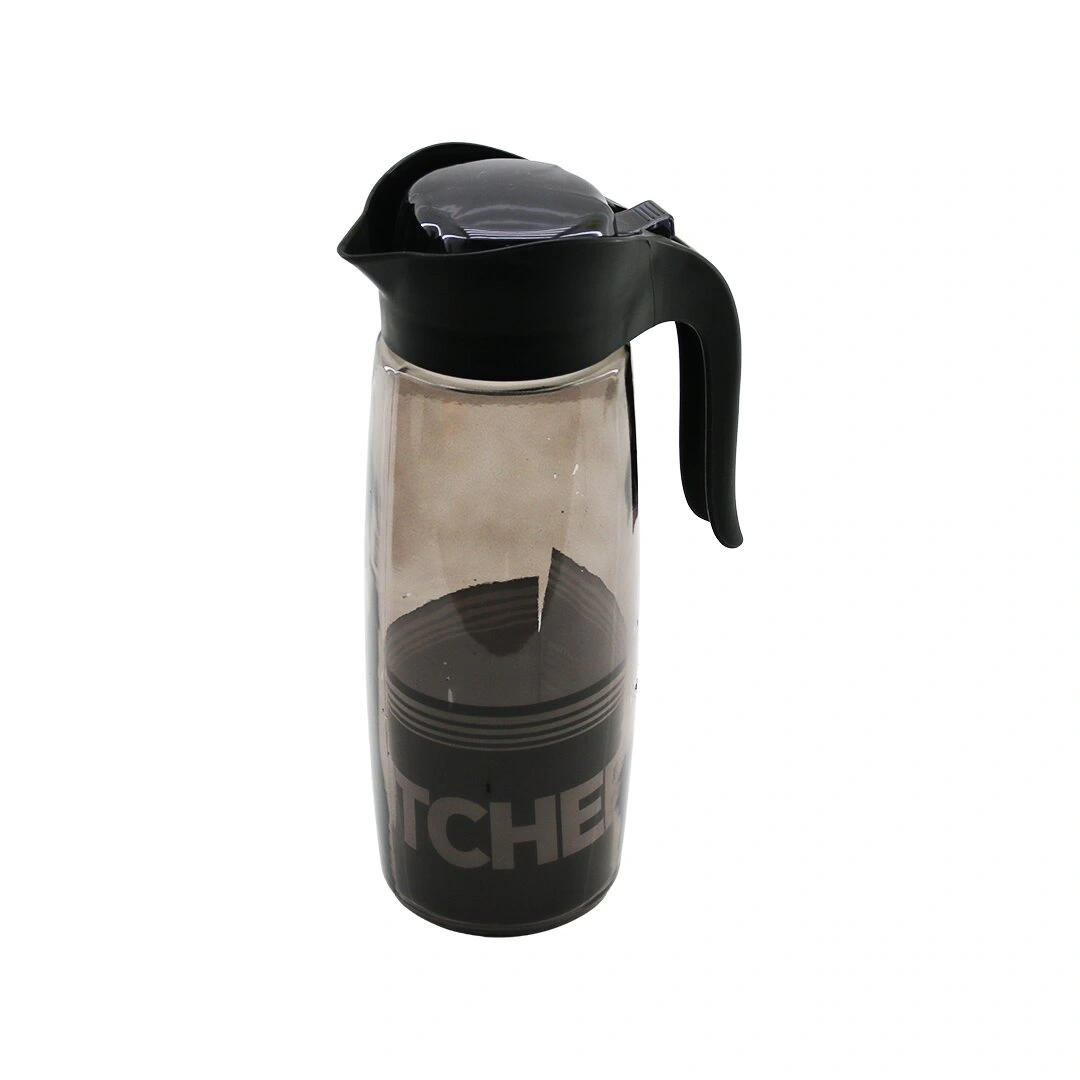 QLUX C-00357 SİYAH İNCİ ( DÜZ SİYAH ŞEFFAF CAM ) SÜRAHİ ( 1500 CC ) (AÇ-KAPA MANDALLI PLASTİK KAPAK) ( ʃ=ŞEKİL PLS.KULP )*6=K