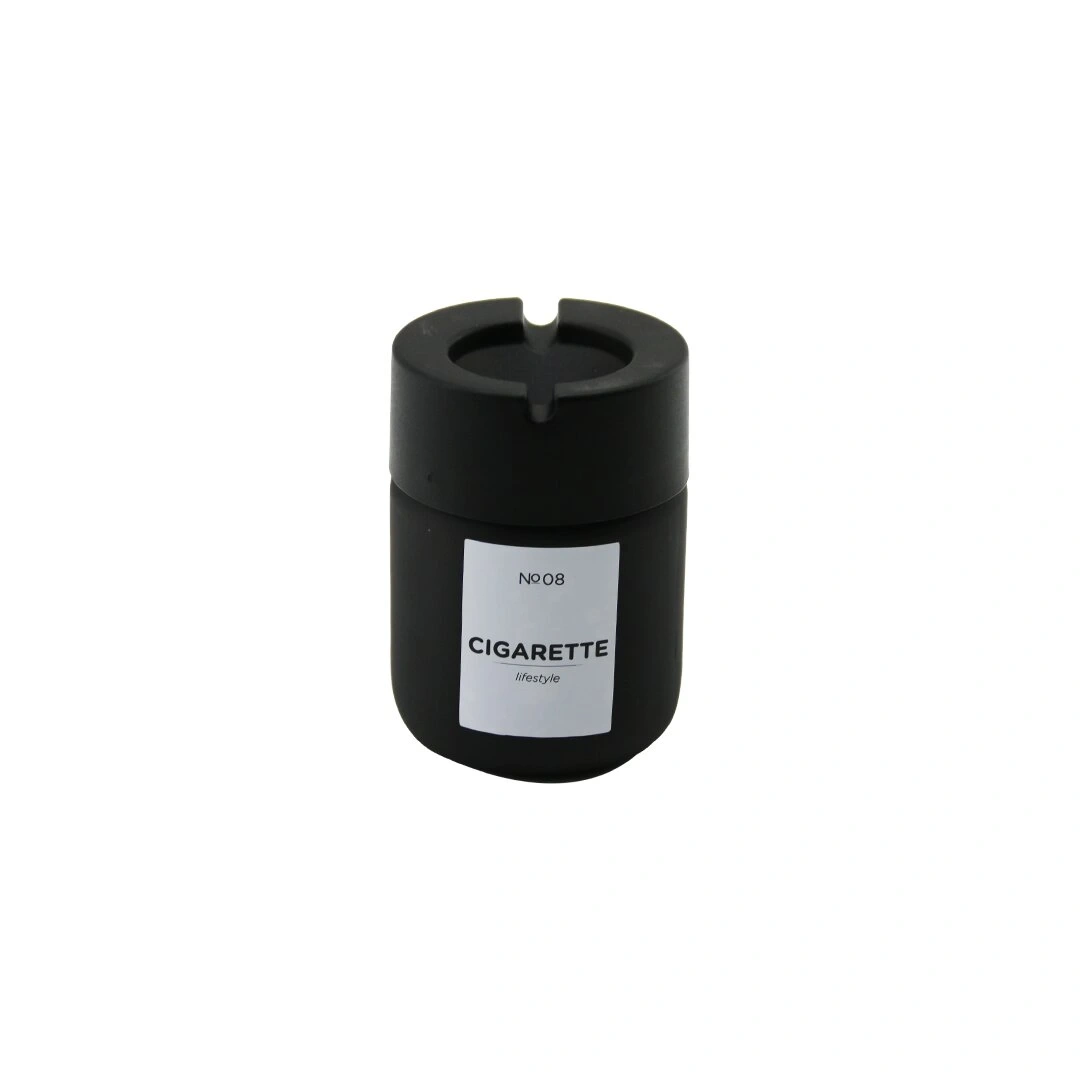 QLUX C-00549 ( 212CC ) ( SİYAH CAM ) KÜLLÜK ( SİYAH PLASTİK KAPAK ) ( ( NO-08 CIGARETTE & KÜL TABLASI )*20=K