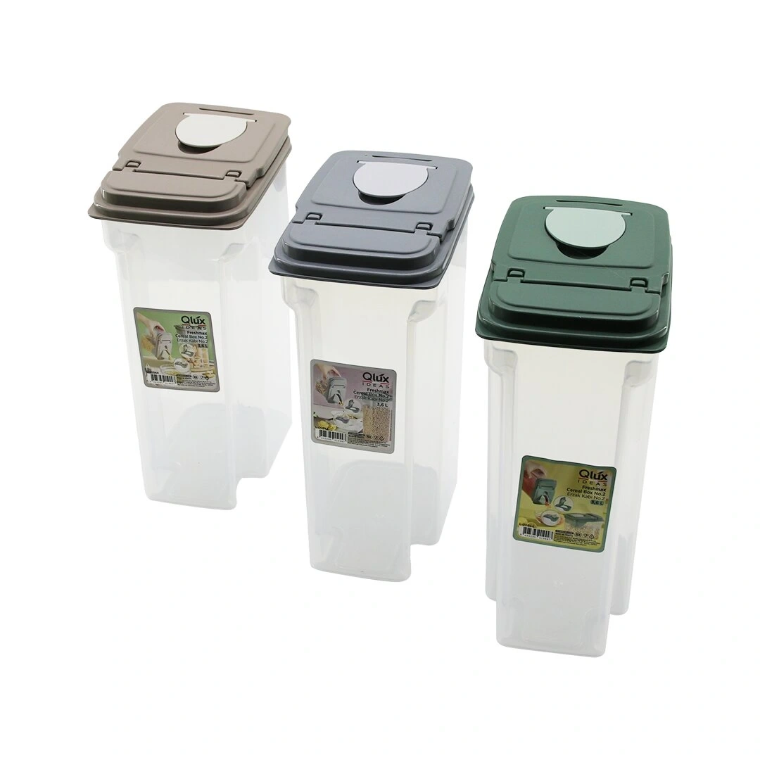 QLUX FRESHMAX L-00944 (NO-2) (3.6LT) ERZAK KABI (AÇ-KAPA DÖKME AĞIZ) (OYUKLU TUTUŞ) (ŞEFFAF PLS.KAP & RENKLİ PLS.KAPAK)*10=K