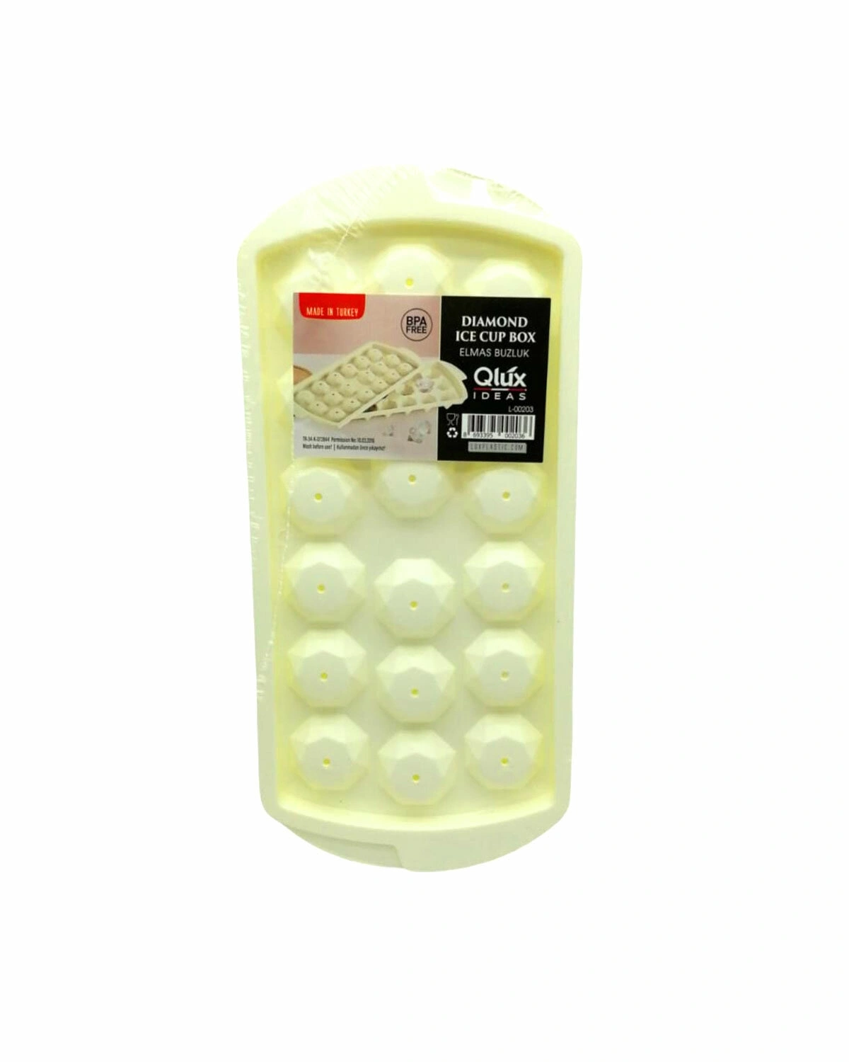 QLUX L-00203 ( DIAMOND ELMAS ŞEKİL ) ( 18Lİ ) BUZLUK ( KAPAKLI ) ( PLASTİK )*24=K