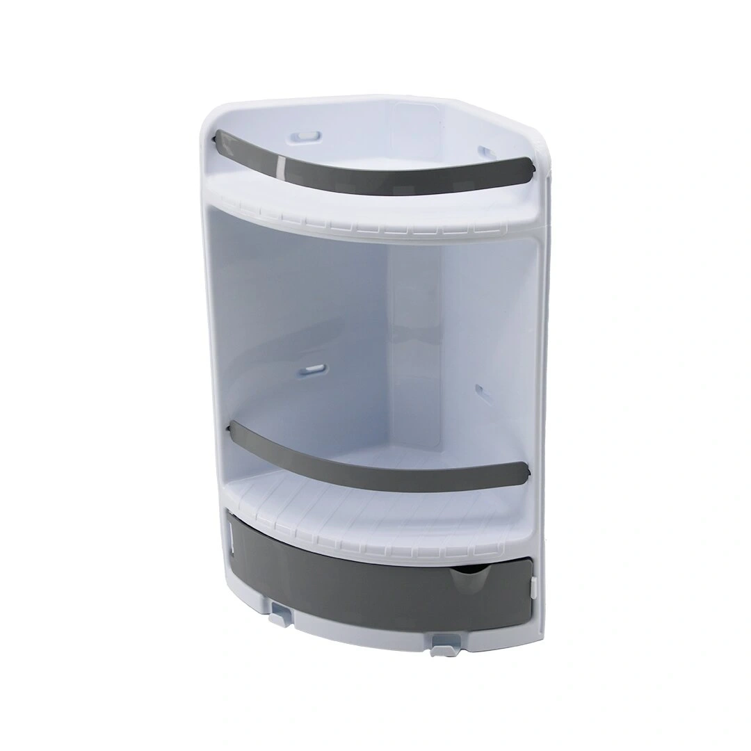 QLUX L-00289 ( ÇEKMECELİ ) ( 3 KATLI ) ( 3GEN ) ( 37X28X18X18CM ) BANYO KÖŞESİ ( PLASTİK ) ( VİDALI MONTAJ )*8=K