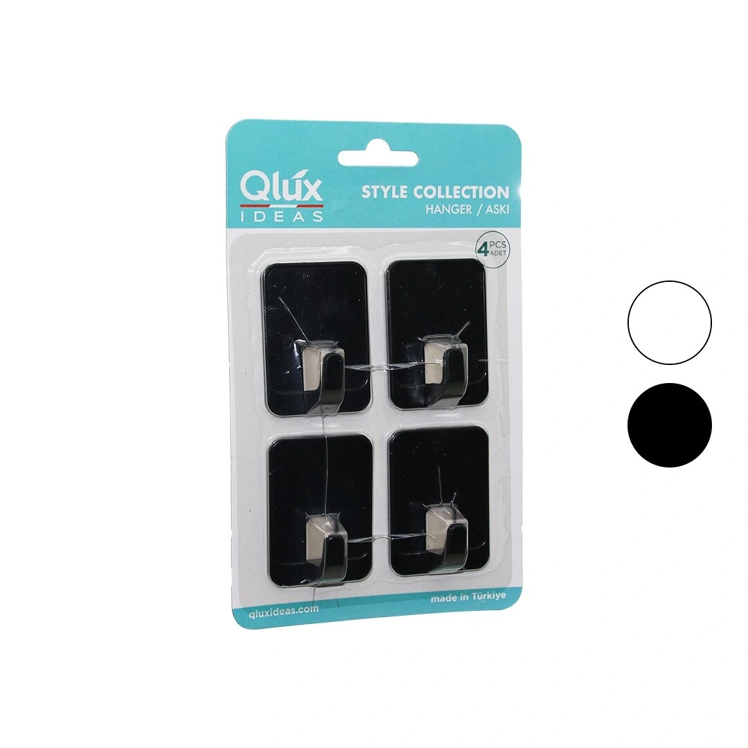 QLUX L-00951 ( 4PCS ) CLOUD ASKI NO-2 ( SİYAH & BEYAZ PLASTİK ) ( YAPIŞKANLI MONTAJ )*25X2