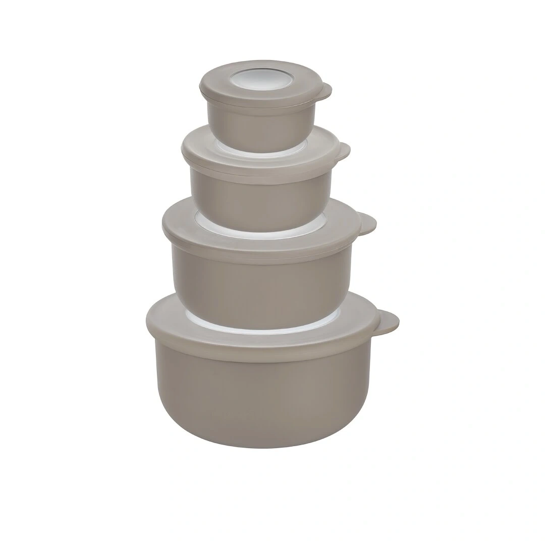 QLUX L-00989 BOWL ( 4PCS SET=900ML+500ML+250ML+100ML ) KAPAKLI KASE & SAKLAMA KABI SET ( PENCERELİ ŞEFFAF KAPAK )*18=K