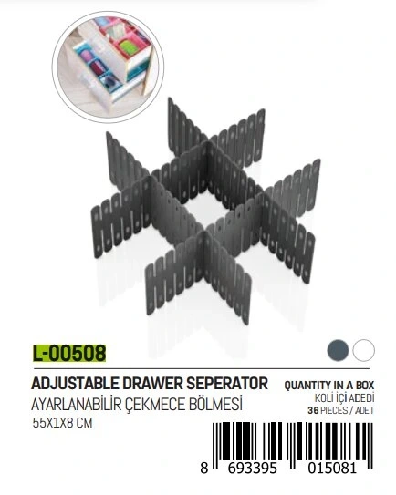 QLUX L-508 3PCS AYARLANABİLİR ÇEKMECE BÖLMESİ*36