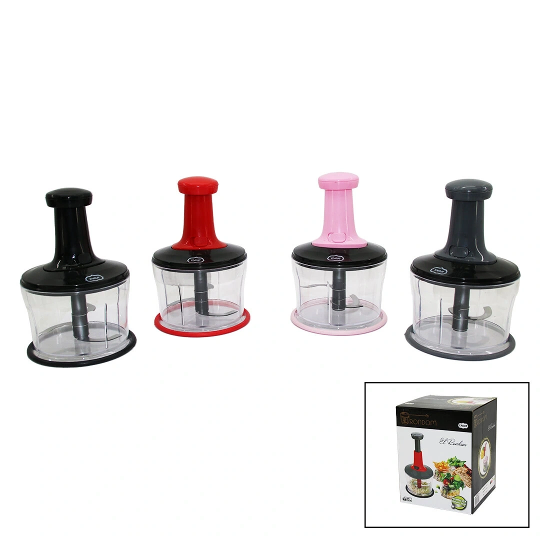 YAKUT RONDOM KOD-2365 ( BASMALI & BÜYÜK ) EL RONDOSU DOĞRAYICI ( 3 BIÇAKLI ) ( MİKA KRİSTAL PLS.HAZNE= 1LT ) ( MORENİCA SERİSİ )*36