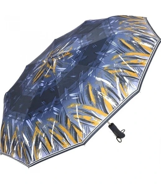 RUBENİS RB-069L ( BAYAN & YARI OTOMATİK ) (10 TELLİ ) ( 3 KIRMALI ) RENKLİ DESENLİ ŞEMSİYE (SİYAH KISA SAP)*12X4