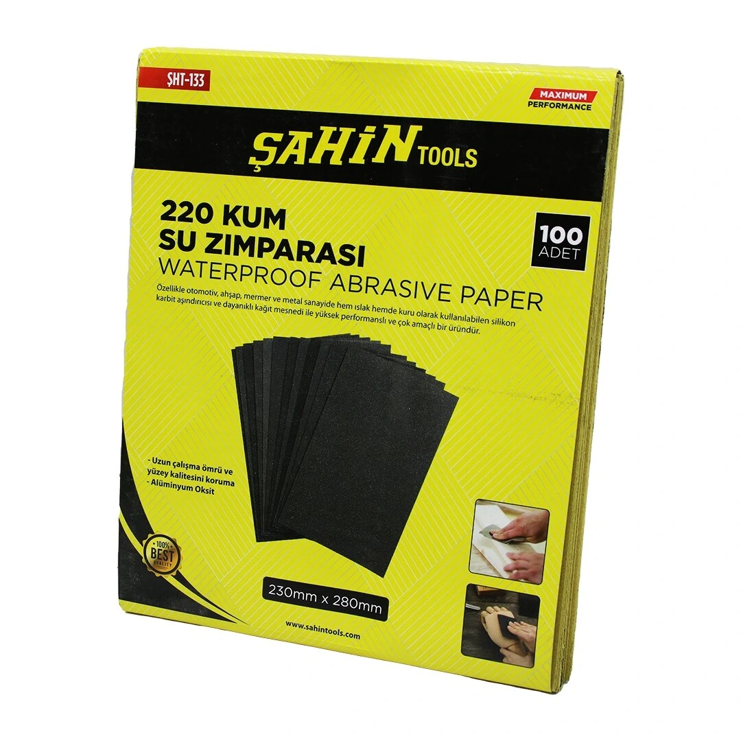 ŞAHİN ŞHT-133 ( 220 KUM ) ( KAĞIT ) ( SU ZIMPARASI )*100X10