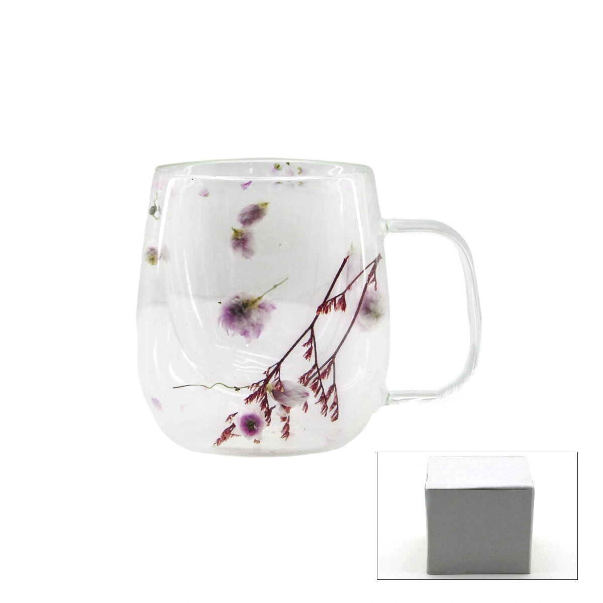 SDR-B3 ( 250ML & KULPLU ) ( ÇİFT CİDARLI & ÇİÇEKLİ ) CAM BARDAK*100=K