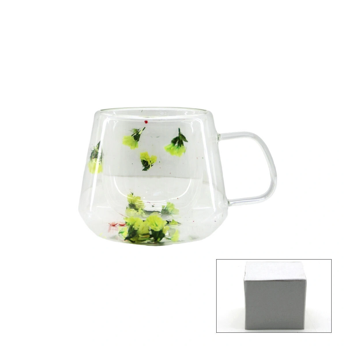 SDR-B4 ( 250ML & KULPLU ) ( ÇİFT CİDARLI & ÇİÇEKLİ ) CAM BARDAK*100=K                     qwe07