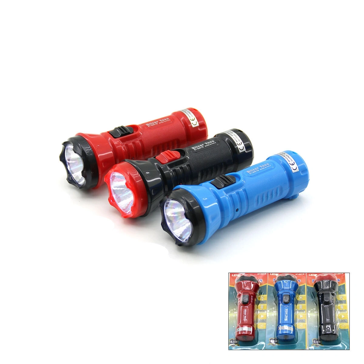 SİLVER TOSS ST-8901B ( 0.5W ) ( TEK LED ) ( FİŞ ŞARJLI ) EL FENERİ ( UZUN MESAFELİ )*200