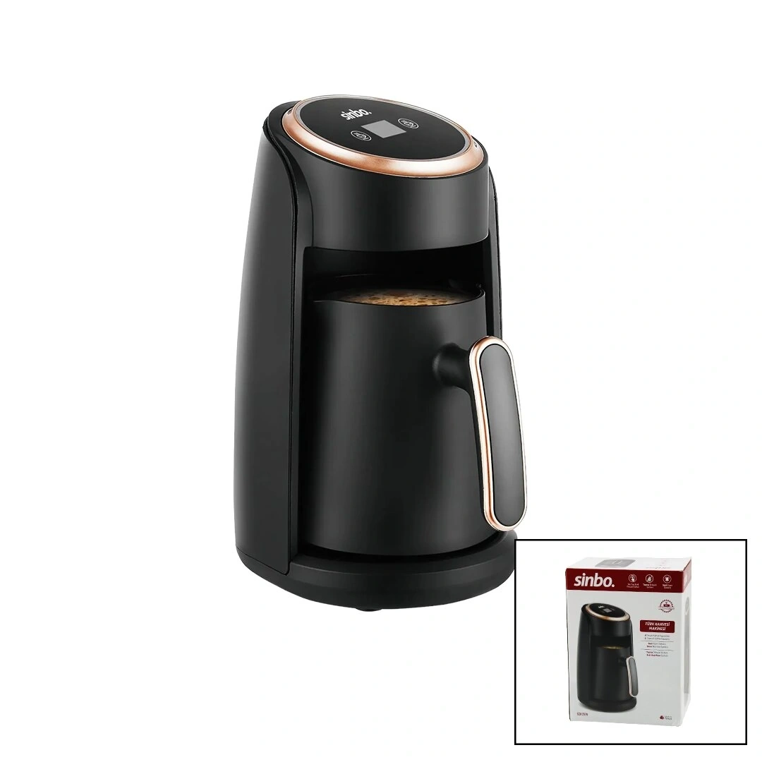 SİNBO SCM-2978 ( GOLD ) ELEKTRİKLİ TÜRK KAHVESİ MAKİNESİ ( 4 FİNCAN ) (SESLİ UYARI & TAŞMA ÖNLEYİCİ SİSTEM)*4