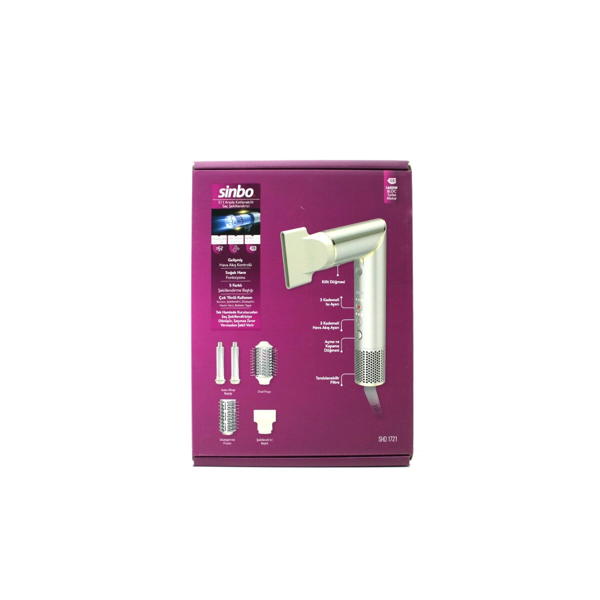 SİNBO SHD-1721 SAÇ ŞEKİLLENDİRME CİHAZI*4