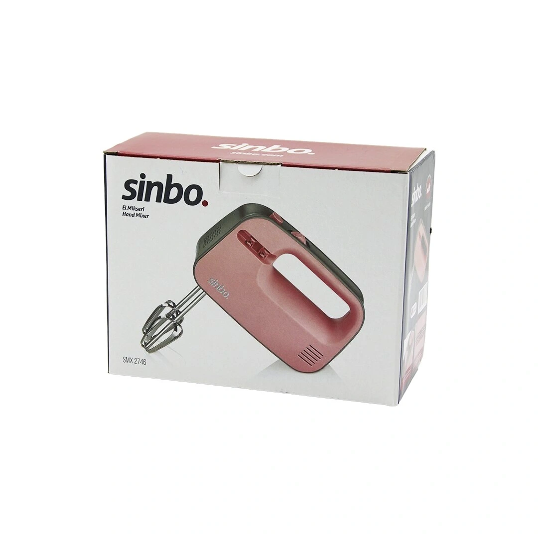 SİNBO SMX-2746 (PEMBE) EL MİKSERİ (ÇELİK (ÇİFTLİ) ÇIRPMA APARATI) (3 KADEME HIZ) (ÇIRPICI ÇIKARTMA DÜĞME & SAKLAMA BÖLME)*12