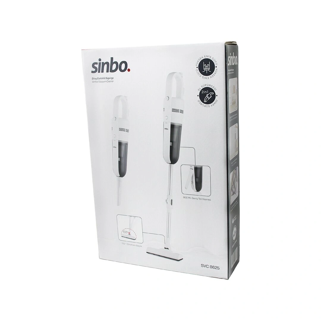 SİNBO SVC-8625 DİKEY ELEKTRİKLİ PRATİK SÜPÜRGE ( ERGOMİK KATLANABİLİR BORU & ESNEK HAREKET) ( 600W MOTOR & 3 HEPA FİLTRE )*1