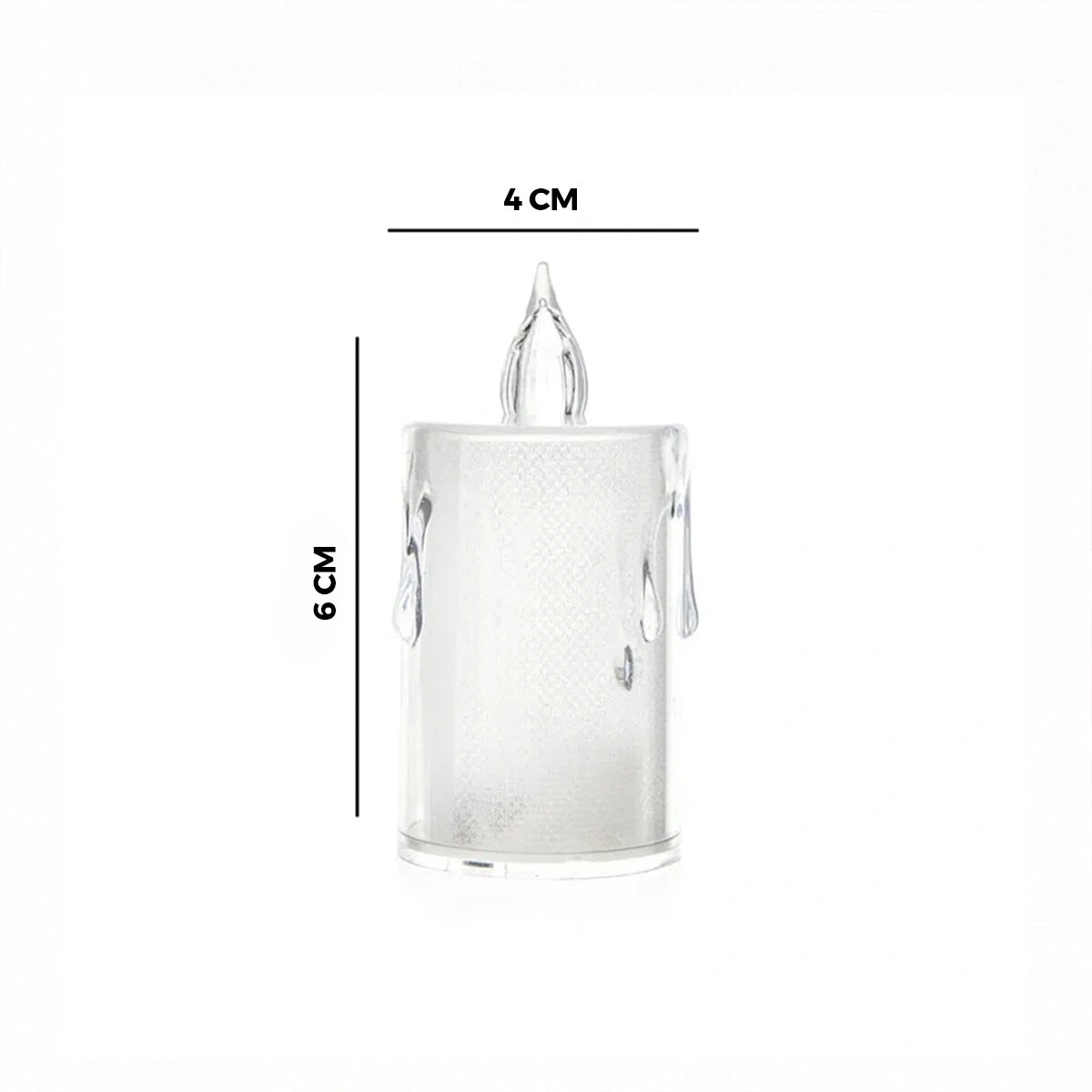 SMOKELESS CANDLE YAKUT-9458 ( ORTA BOY ) ( DAMLALI AKAN MUM MODELİ ) ( PİLLİ ) LED MUM*24X20