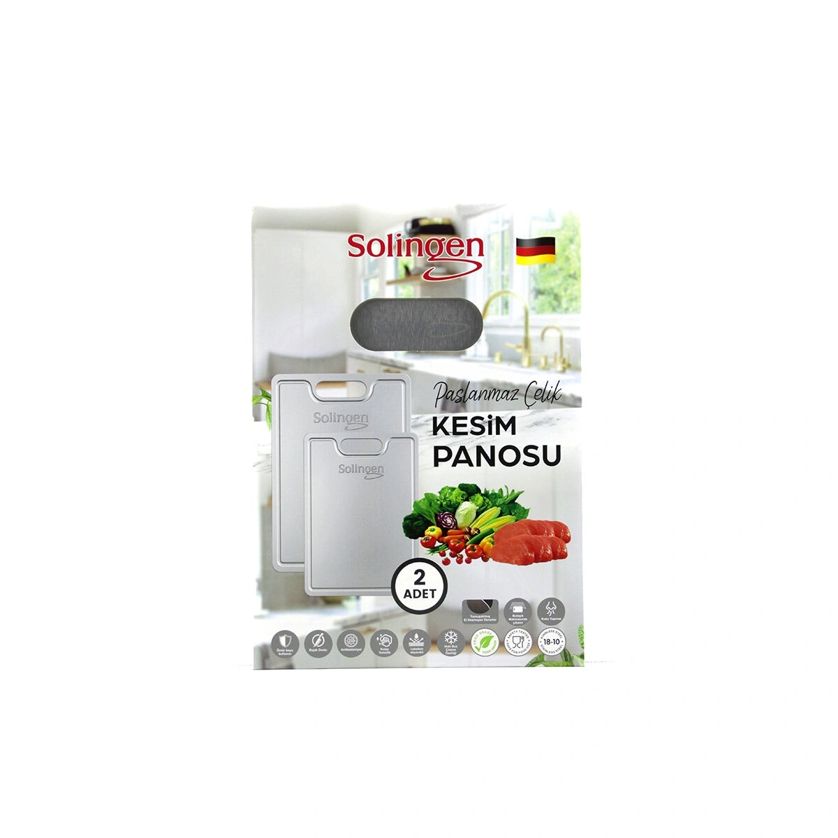SOLİNGEN ( 2PCS ) LUX METAL KESİM PANOSU ( 230X340MM & 200X300MM & 1MM ) ( PASLANMAZ ÇELİK )*12=K