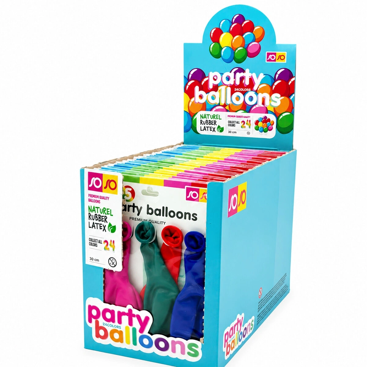 SOSO PARTY BALLOONS ( 5PCS ) ORTA BOY ( RENKLİ & 30CM ) PARTY BALON*30X15