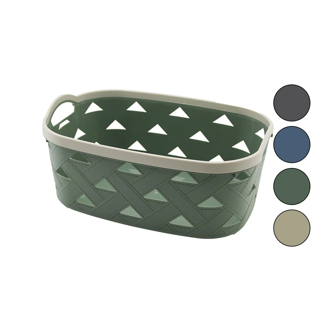 SUNPLAST SD-5005 ( NO-5 ) ( 10.6LT ) ÇOK AMAÇLI SEPET ( DERİ GÖRÜNÜM DESENLİ ) (RENKLİ PLASTİK) (ÇİFT DAHİLİ KULP)*12=K