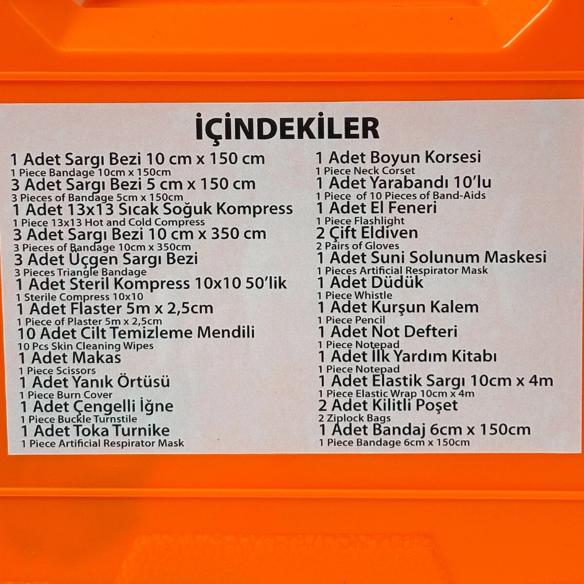 SUPER-BAG ASR-5015 ( BÜYÜK ) ( PLASTİK ÇANTALI ) İLK YARDIM SETİ ( FIRST AID KIT )*12