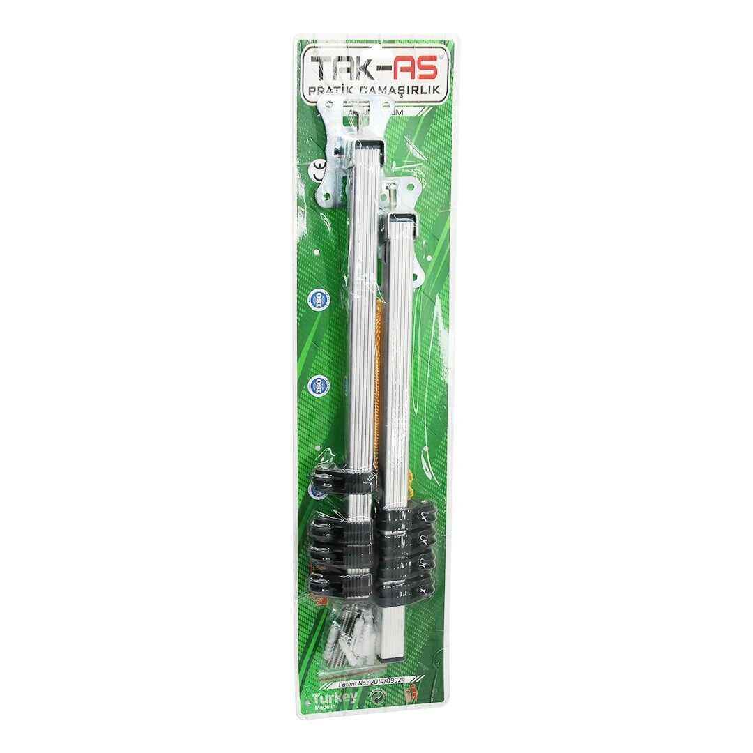 TAK-AS İPSAN TKS-01 ( DUVARA MONTE ) ( KATLANIR ) ( MAKARALI ) PRATİK ÇAMAŞIR ASKISI*20