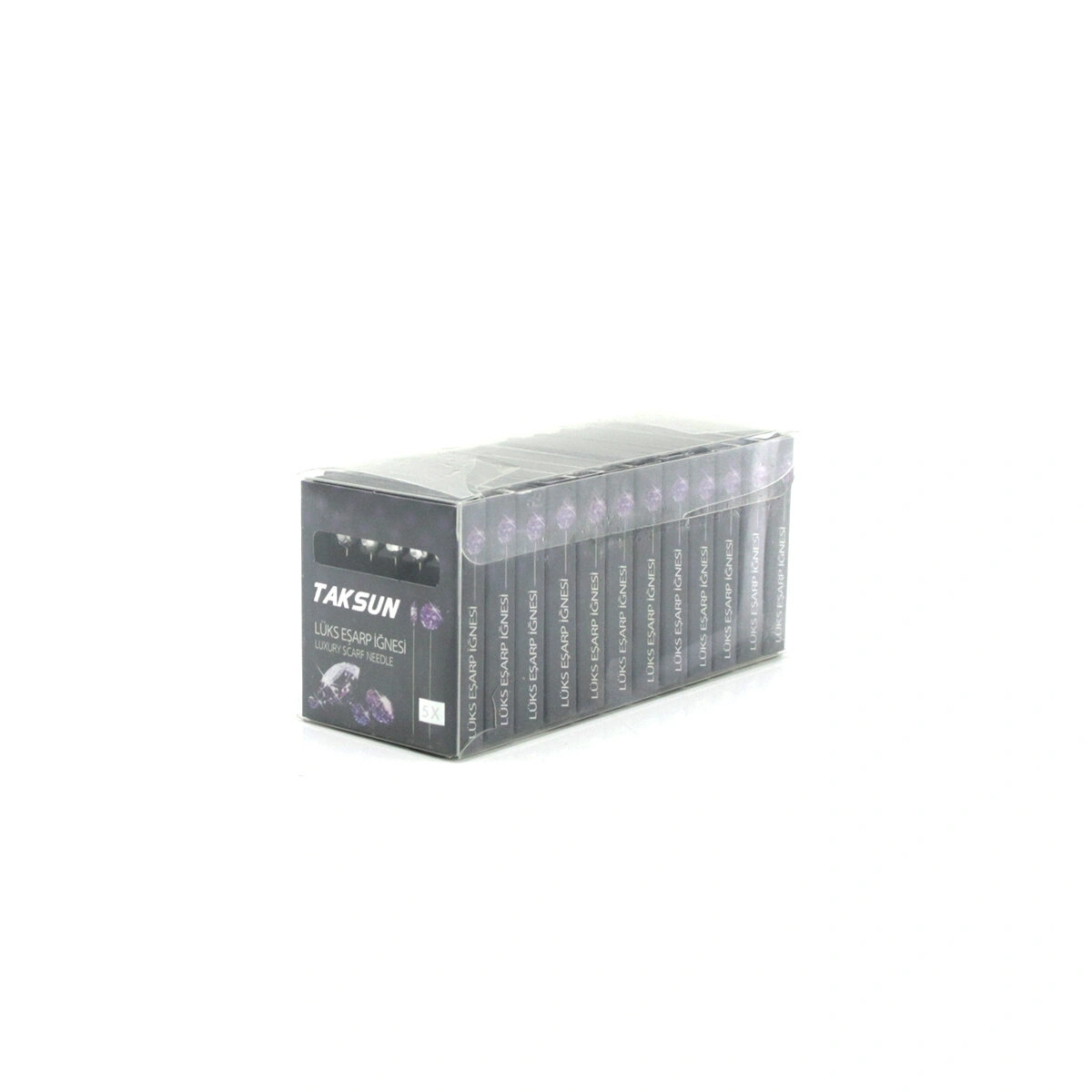 TAKSUN ( 5PCS ) ( SİYAH ) ( LUX ) BAŞÖRTÜ & EŞARP İĞNESİ*12X100