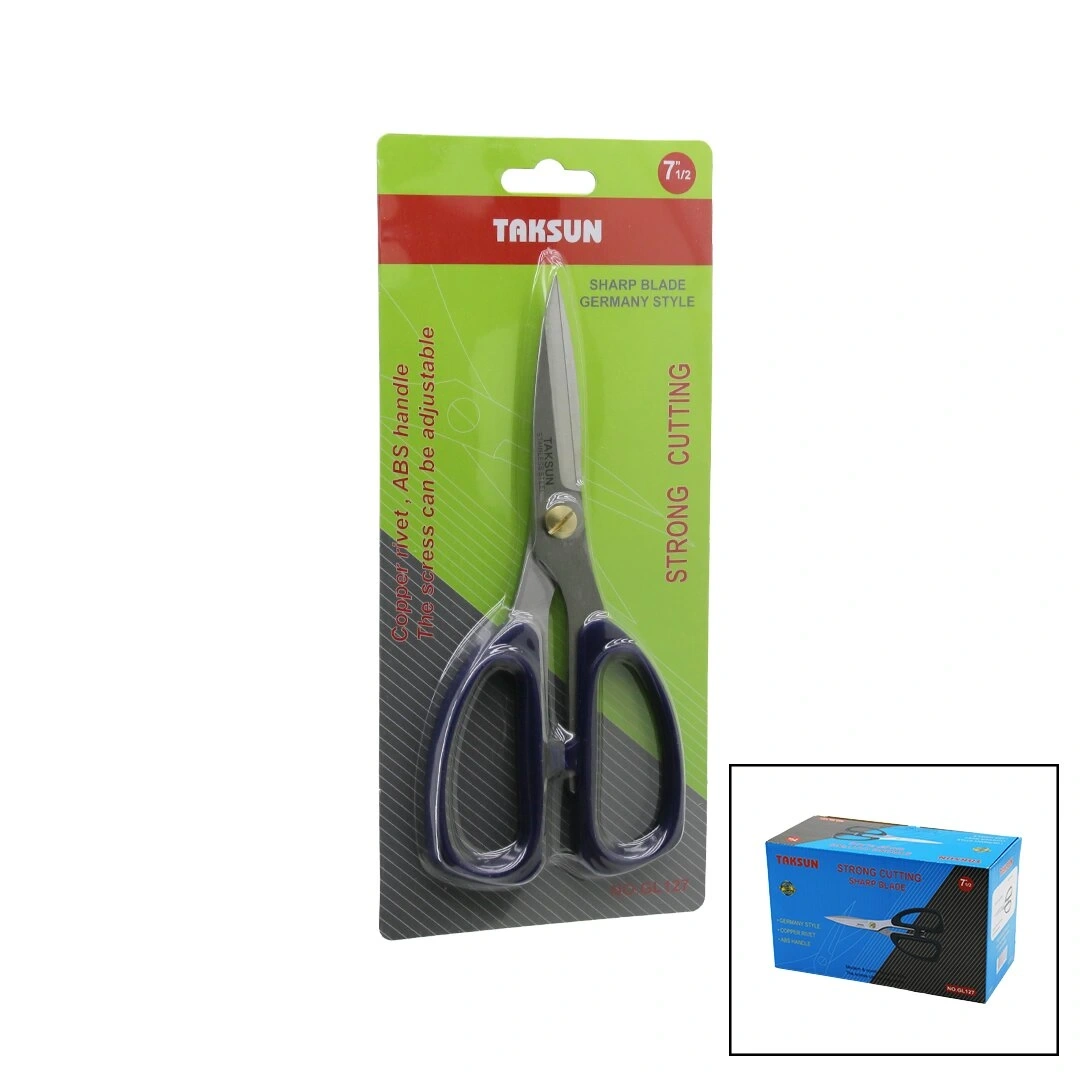 TAKSUN GL-127 ( 7 ½ ) TERZİ MAKASI ( GERMANY= ALMAN SİTİL ) ( ABS RENKLİ PLASTİK SAPLI ) ( BAKIR PİM )*12X12