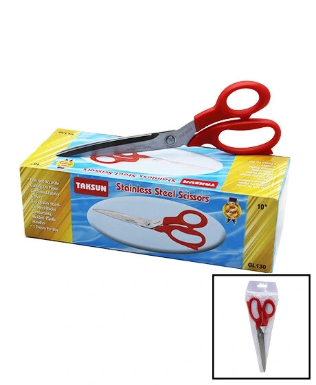 TAKSUN GL-130  ( 10 ) TERZİ MAKASI RENKLİ SAPLI*12X15