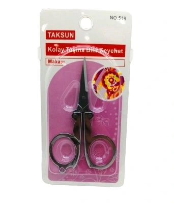 TAKSUN NO-518 KATLANIR KOLAY TAŞINABİLİR SEYAHAT BIYIK BERBER MAKASI*24X30