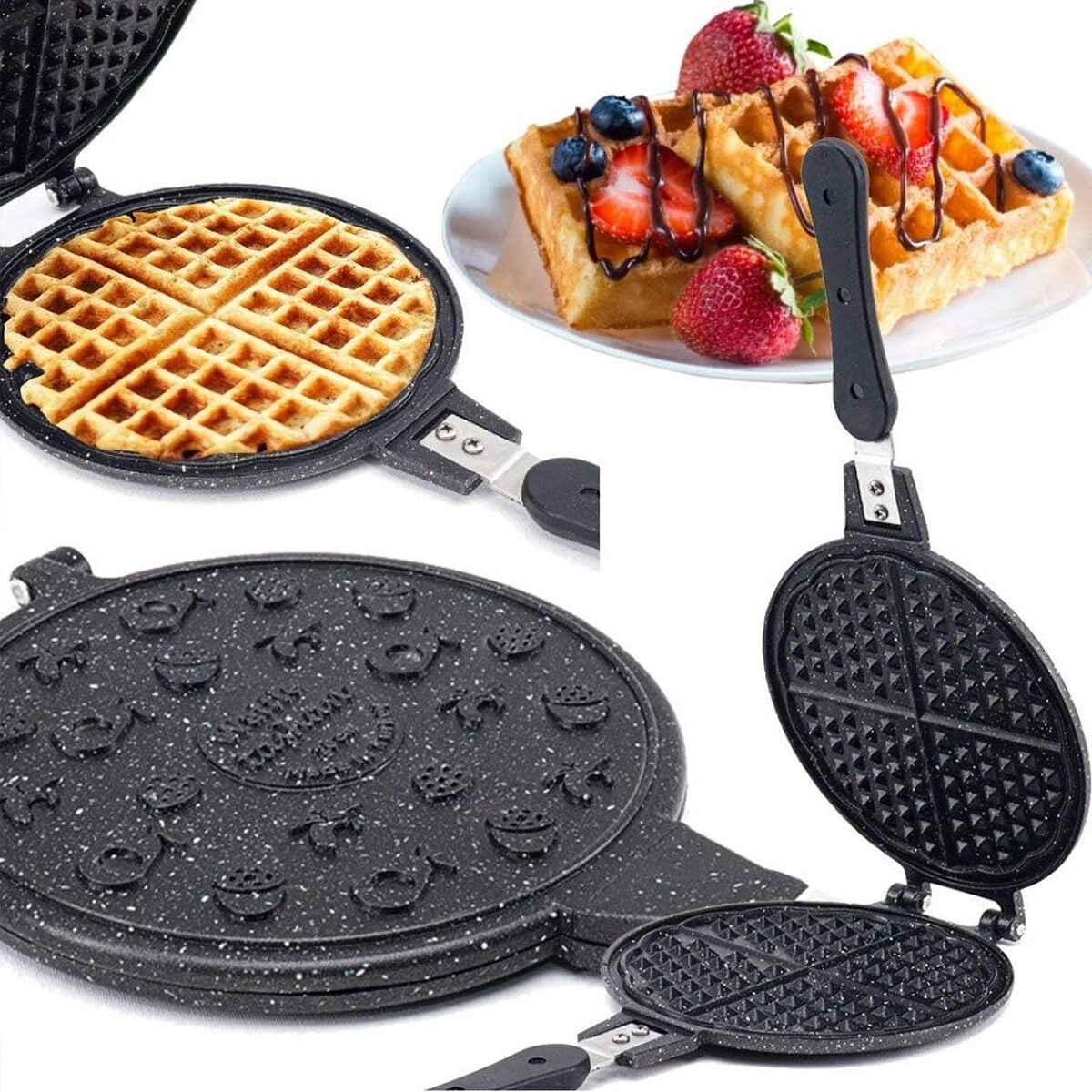 TAŞHAN TR-34-098750 ( 20CM ) GRANİT DÖKÜM WAFFLE TAVA ( BAKALİT SAP )*10