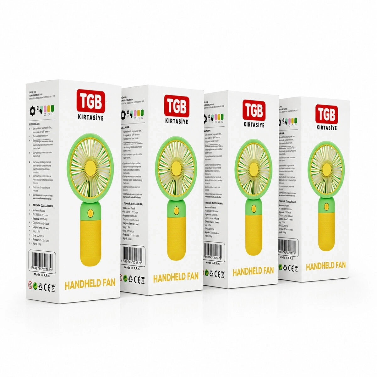 TGB-8065 MİNİ EL FANI ( USB TO TYPC-E ŞARJLI ) ( 3 KADEME HIZ AYAR) ( M.ÜSTÜ AYAKLI ) VANTİLATÖR RENKLİ*144