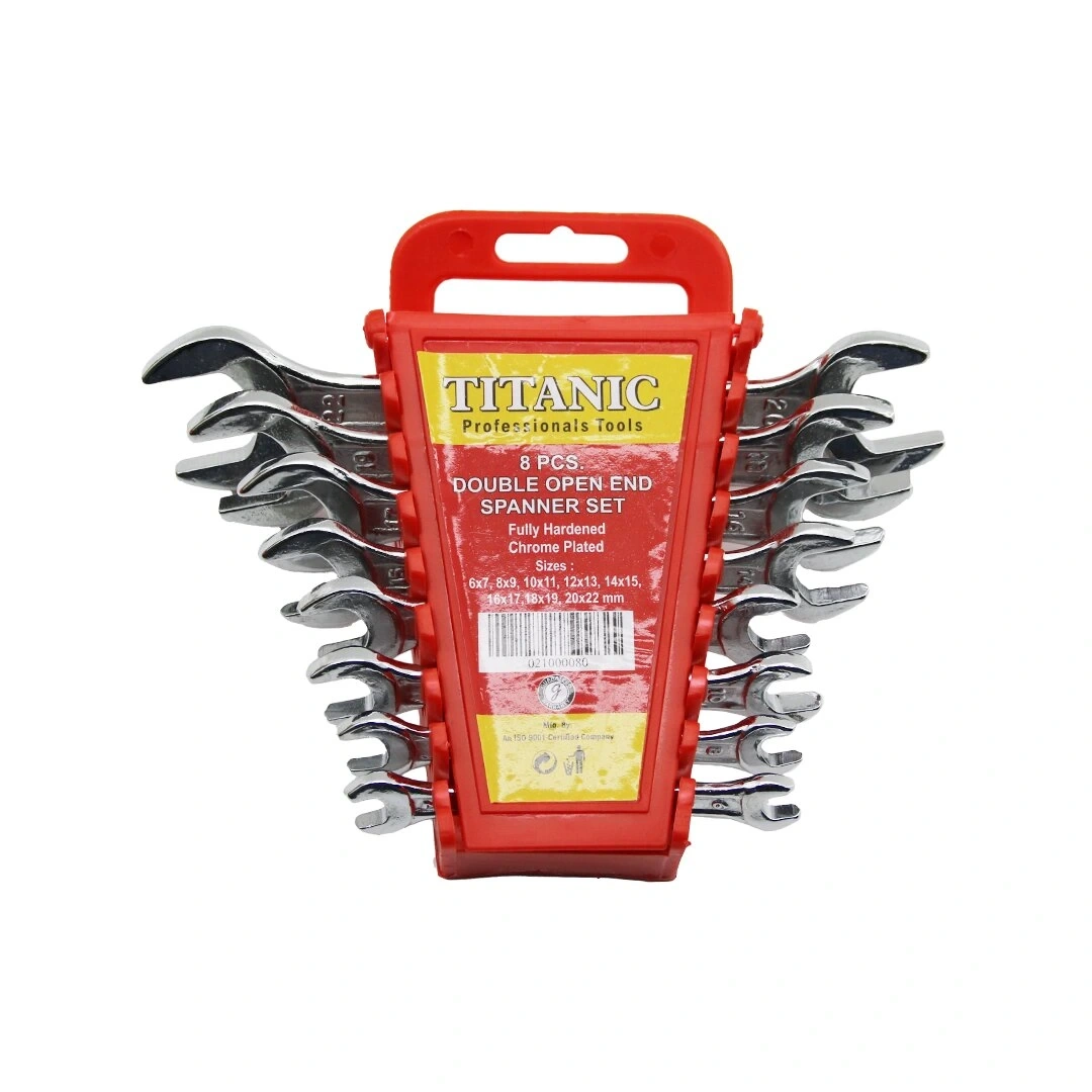 TITANIC TOOLS (8PCS) (6-22MM) AĞZI AÇIK ANAHTAR TAKIMI ( PLASTİK STAND TAŞIMA APARATLI )*4X1