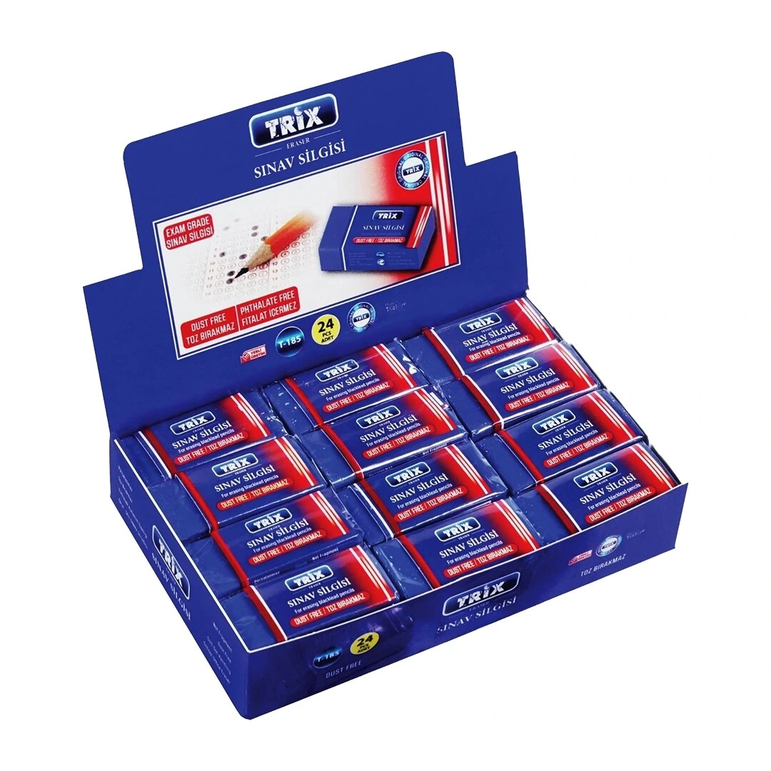 TRİX T-185 MAVİ SINAV SİLGİSİ ( TOZ BIRAKMAZ )*24X50