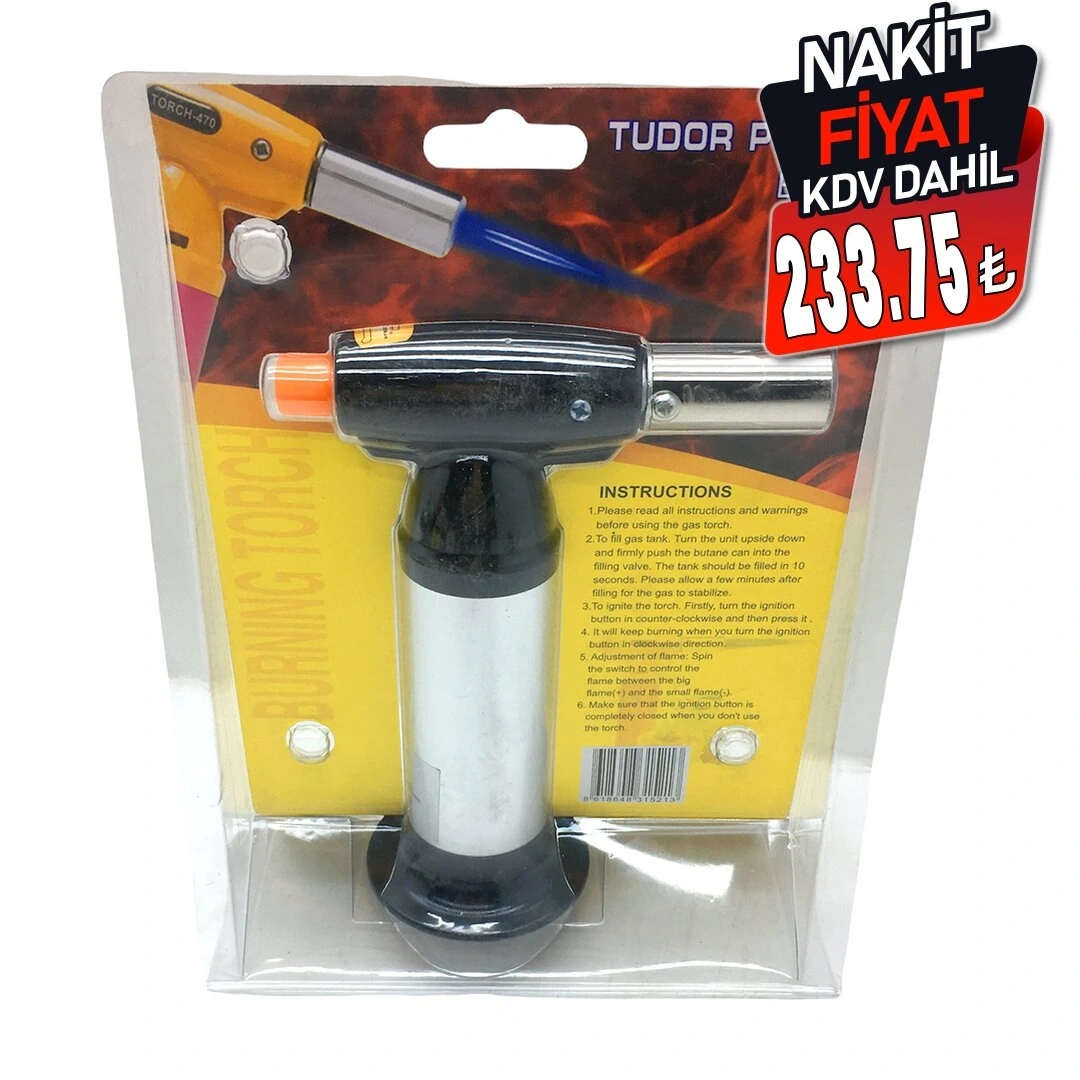 TUDOR BS-470 PÜRMÜZ TORCH NARGİLE ÇAKMAK*100