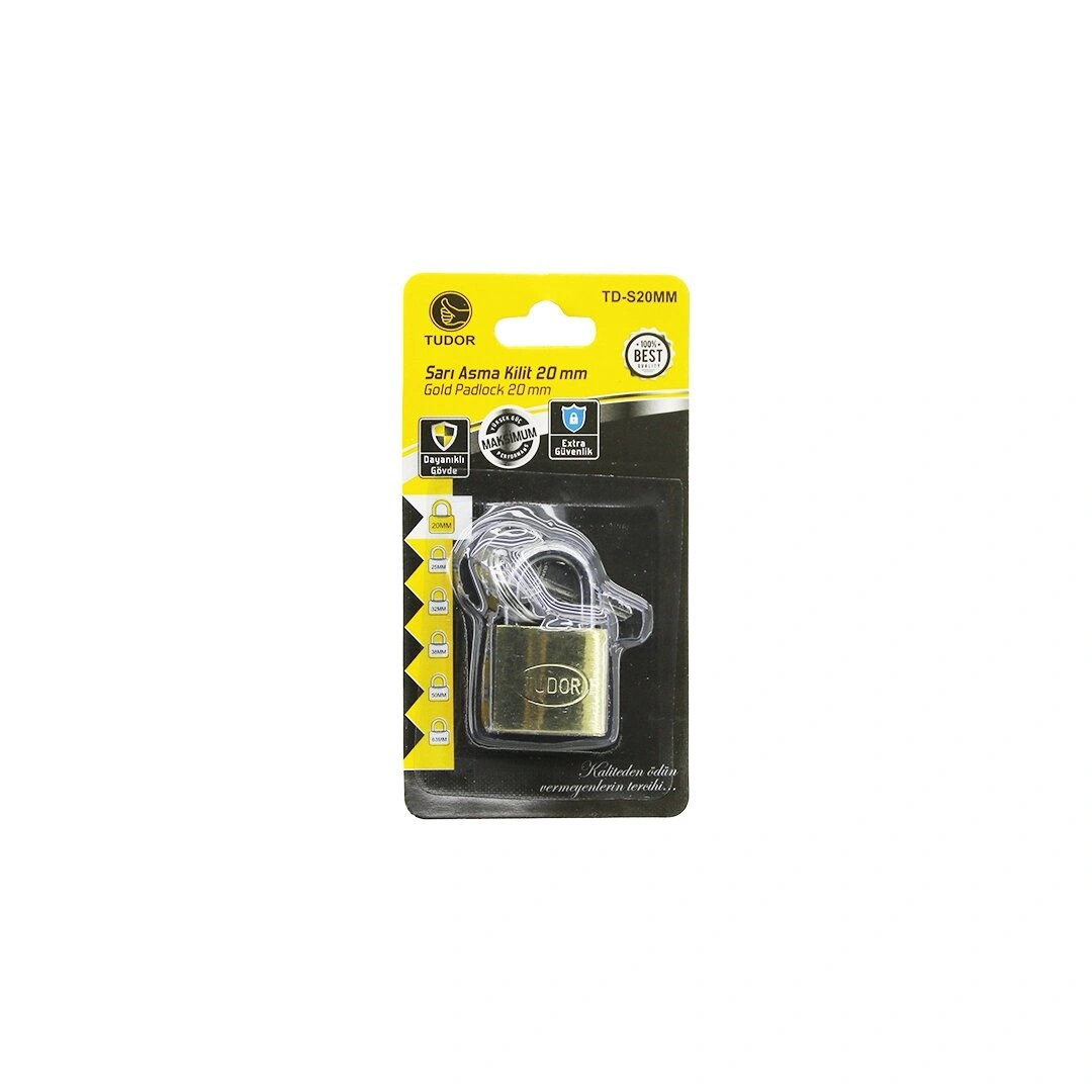TUDOR TD-S20MM ( VAKUMLU ) ( 20MM & SARI ) ( KISA KANCALI ) ASMA KİLİT*12X40